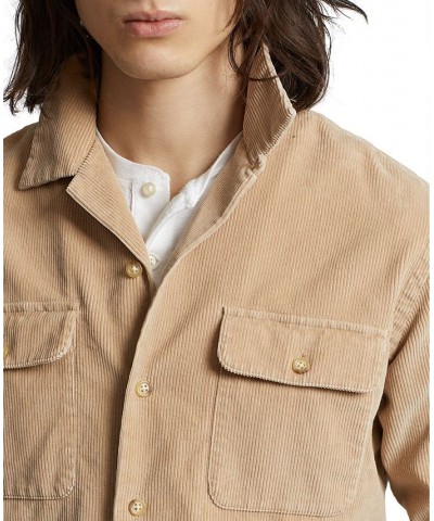 Men's Classic-Fit Corduroy Camp Shirt Tan/Beige $36.25 Shirts