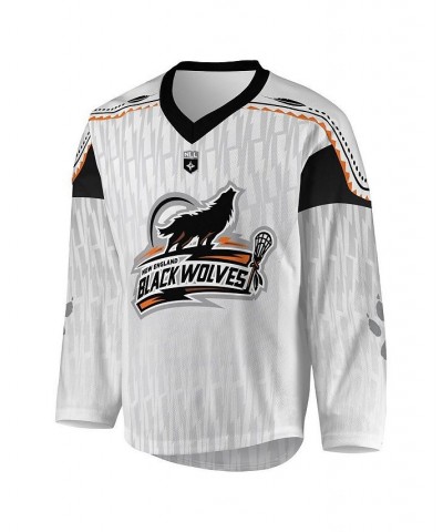 Men's White, Black New England Black Wolves Replica Jersey $56.25 Jersey