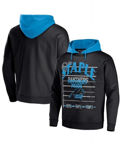 Men's NFL X Staple Black Carolina Panthers Oversized Gridiron Vintage-Like Wash Pullover Hoodie $31.39 Sweatshirt