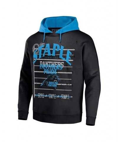 Men's NFL X Staple Black Carolina Panthers Oversized Gridiron Vintage-Like Wash Pullover Hoodie $31.39 Sweatshirt