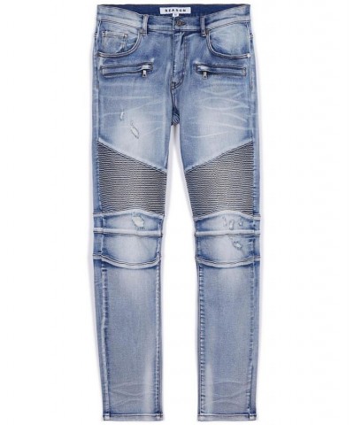 Men's Big and Tall Pines Skinny Denim Jeans Blue $33.81 Jeans