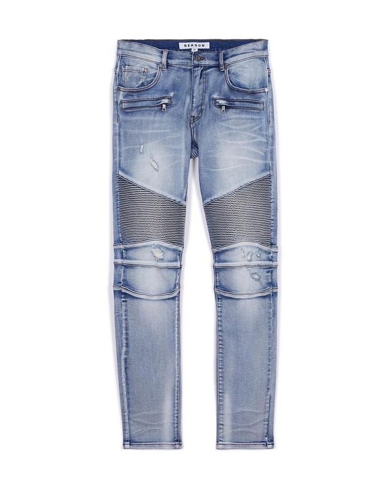 Men's Big and Tall Pines Skinny Denim Jeans Blue $33.81 Jeans