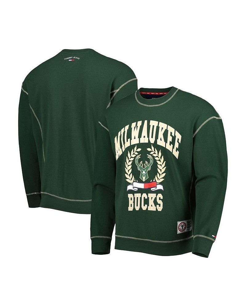 Men's Hunter Green Milwaukee Bucks Peter French Terry Pullover Sweatshirt $32.90 Sweatshirt