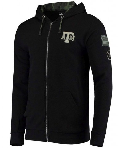 Men's Black Texas A&M Aggies OHT Military-Inspired Appreciation Waffle Full-Zip Hoodie $28.04 Sweatshirt