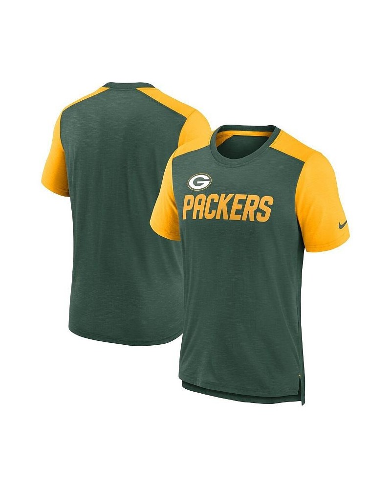 Men's Heathered Green, Heathered Gold Green Bay Packers Color Block Team Name T-shirt $29.25 T-Shirts