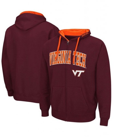 Men's Big and Tall Maroon Virginia Tech Hokies Arch Logo 2.0 Full-Zip Hoodie $23.65 Sweatshirt