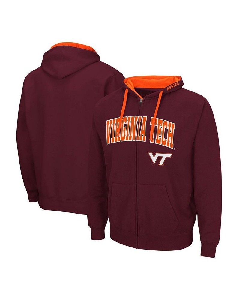 Men's Big and Tall Maroon Virginia Tech Hokies Arch Logo 2.0 Full-Zip Hoodie $23.65 Sweatshirt