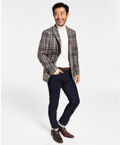 Men's Wool Classic-Fit Ultraflex Stretch Plaid Blazer Red $58.56 Blazers