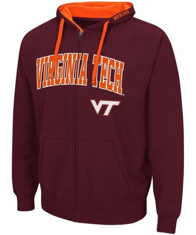 Men's Big and Tall Maroon Virginia Tech Hokies Arch Logo 2.0 Full-Zip Hoodie $23.65 Sweatshirt