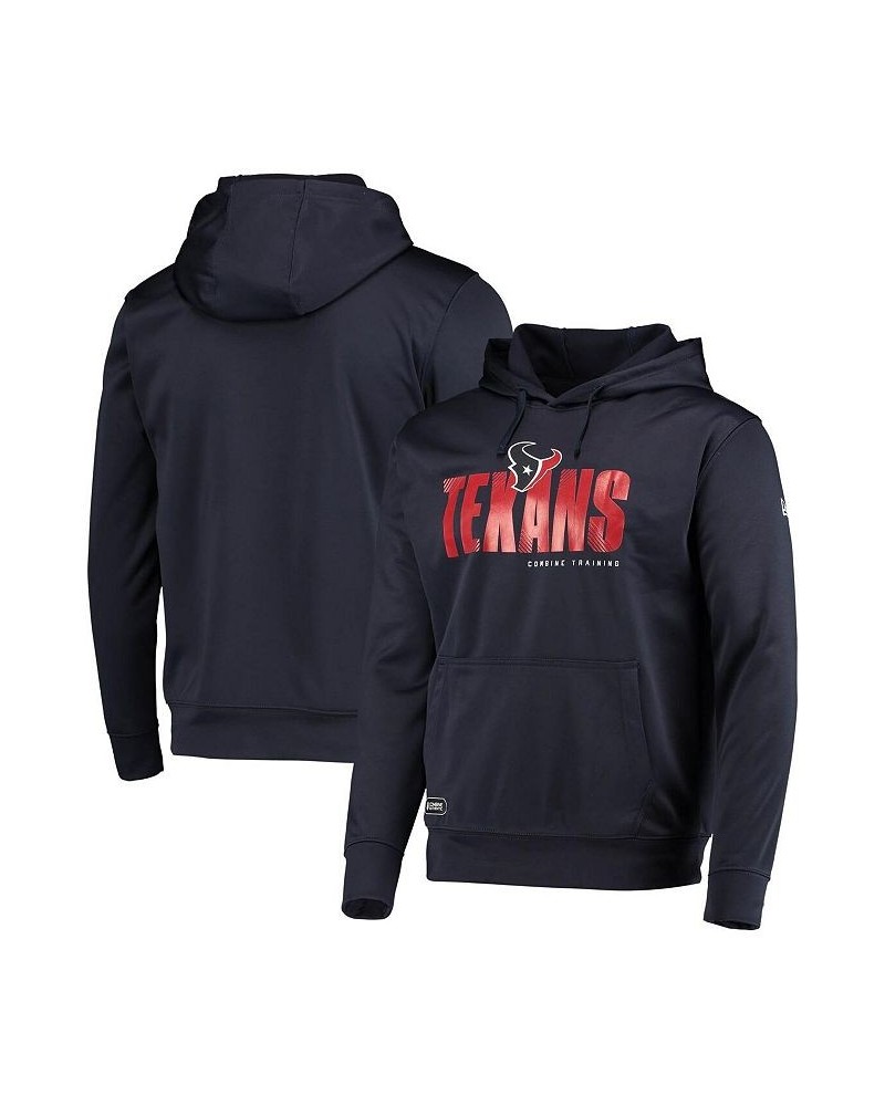 Men's Navy Houston Texans Combine Authentic Hard Hash Pullover Hoodie $30.36 Sweatshirt