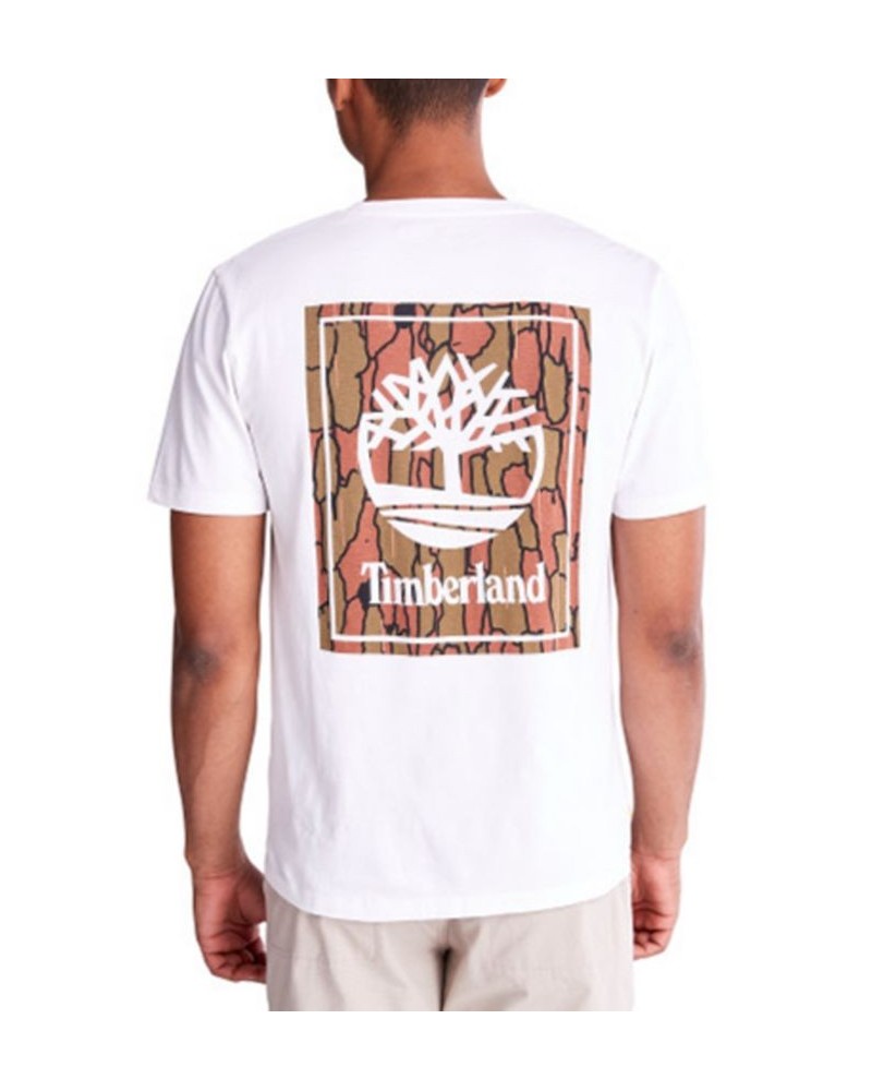 Men's Back Stack Logo Camo Tee Light Camo Tree Bark Print $17.64 T-Shirts