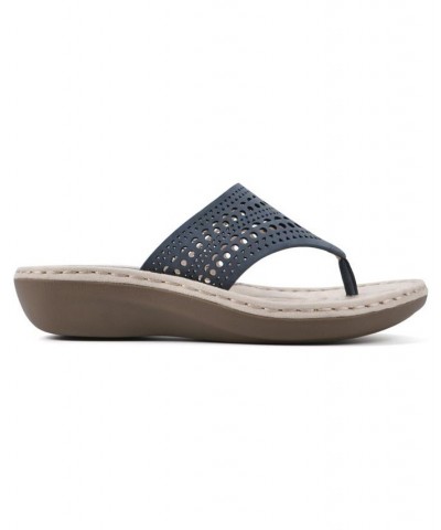 Women's Compact Thong Comfort Sandal Blue $28.98 Shoes