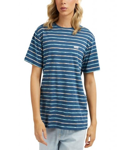 Men's Stripe Logo Patch T-Shirt Gold $25.48 T-Shirts