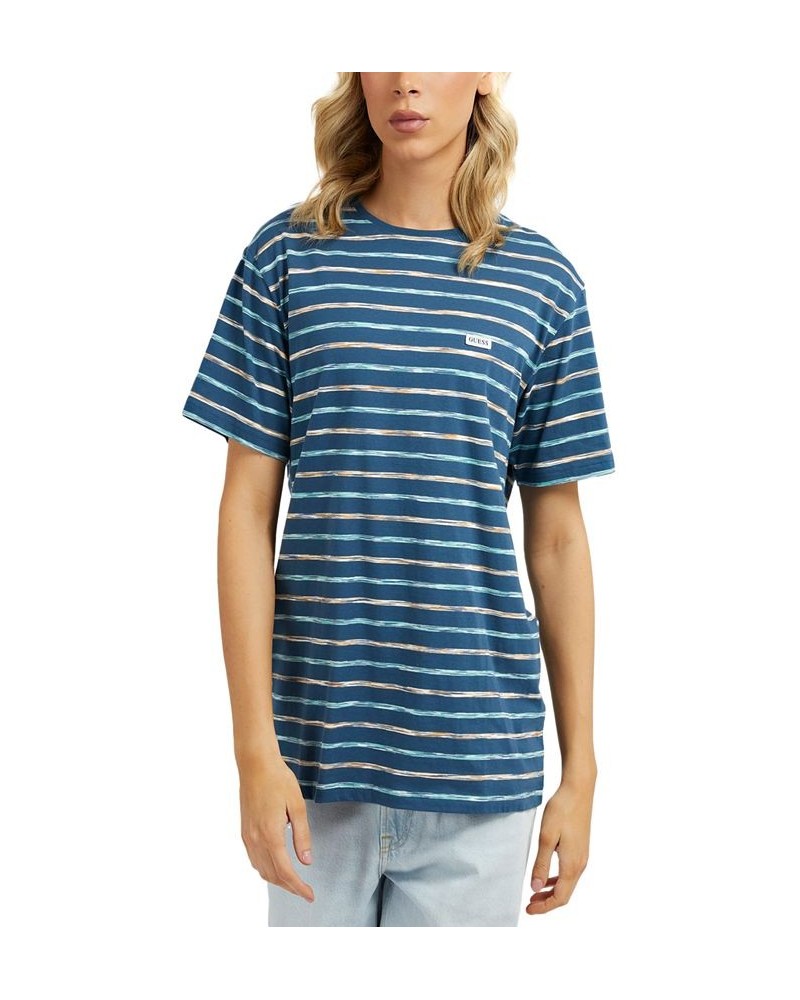 Men's Stripe Logo Patch T-Shirt Gold $25.48 T-Shirts