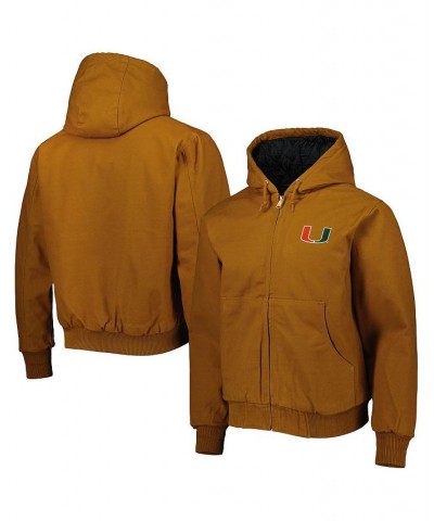 Men's Tan Miami Hurricanes Dakota Full-Zip Hoodie $85.75 Jackets