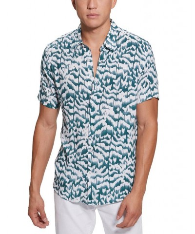 Men's Ikat Short-Sleeve Shirt Yellow $29.27 Shirts