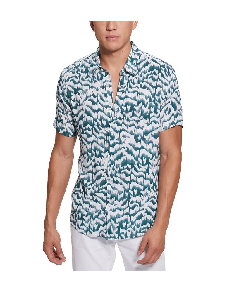 Men's Ikat Short-Sleeve Shirt Yellow $29.27 Shirts