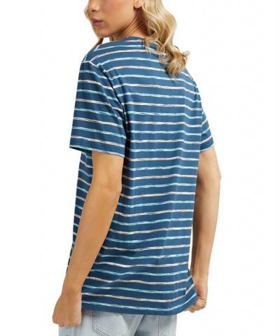 Men's Stripe Logo Patch T-Shirt Gold $25.48 T-Shirts