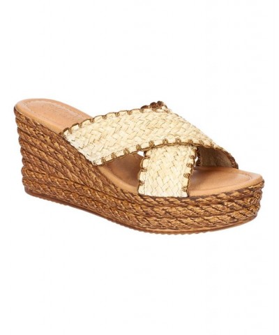 Women's Geo-Italy Wedge Sandals Ivory/Cream $49.50 Shoes