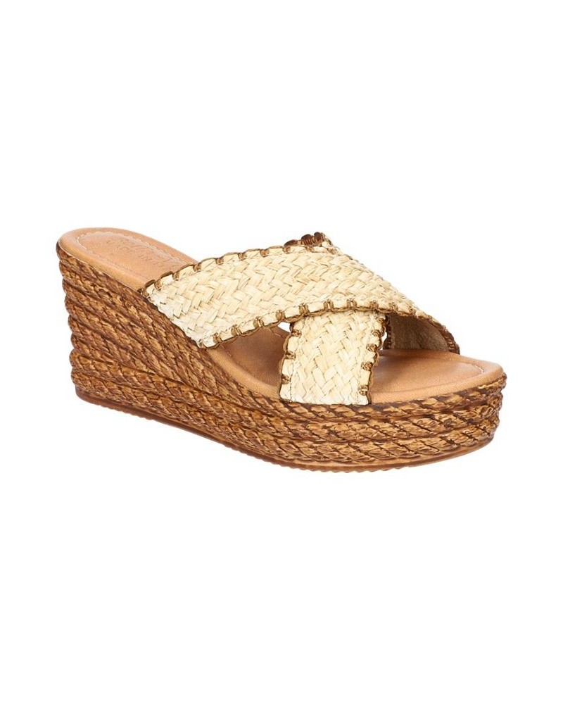 Women's Geo-Italy Wedge Sandals Ivory/Cream $49.50 Shoes