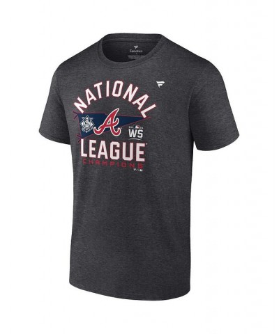 Men's Heathered Charcoal Atlanta Braves 2021 National League Champions Locker Room T-shirt $23.99 T-Shirts