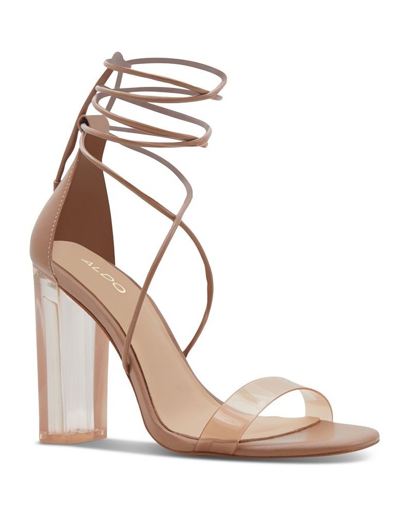 Onardonia Ankle-Tie Dress Sandals Tan/Beige $43.00 Shoes