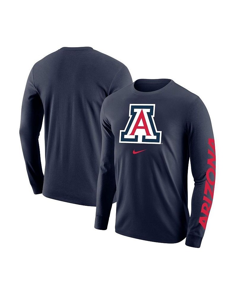 Men's Navy Arizona Wildcats Team Lockup 2-Hit Long Sleeve T-shirt $27.49 T-Shirts