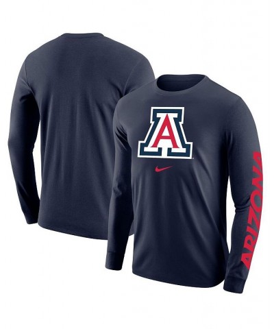 Men's Navy Arizona Wildcats Team Lockup 2-Hit Long Sleeve T-shirt $27.49 T-Shirts