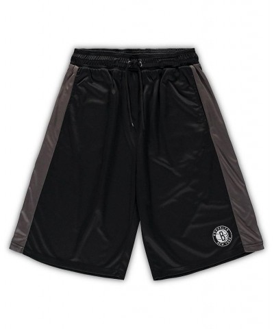 Men's Branded Black, Charcoal Brooklyn Nets Big and Tall Performance Shorts $27.99 Shorts