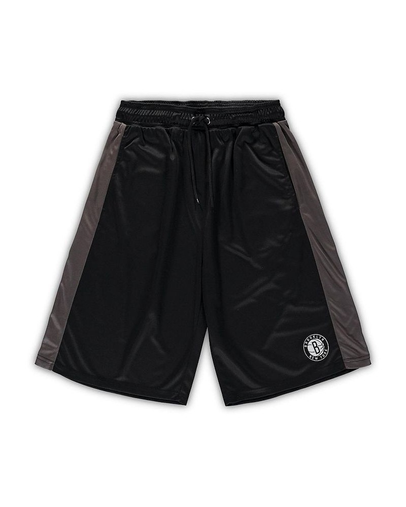 Men's Branded Black, Charcoal Brooklyn Nets Big and Tall Performance Shorts $27.99 Shorts