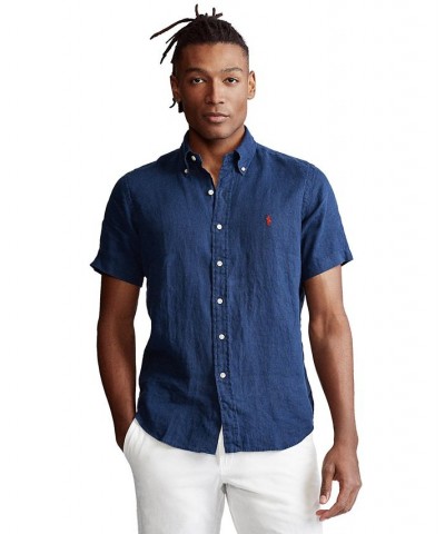 Men's Short-Sleeve Linen Button-Up Harbor Pink $52.65 Shirts