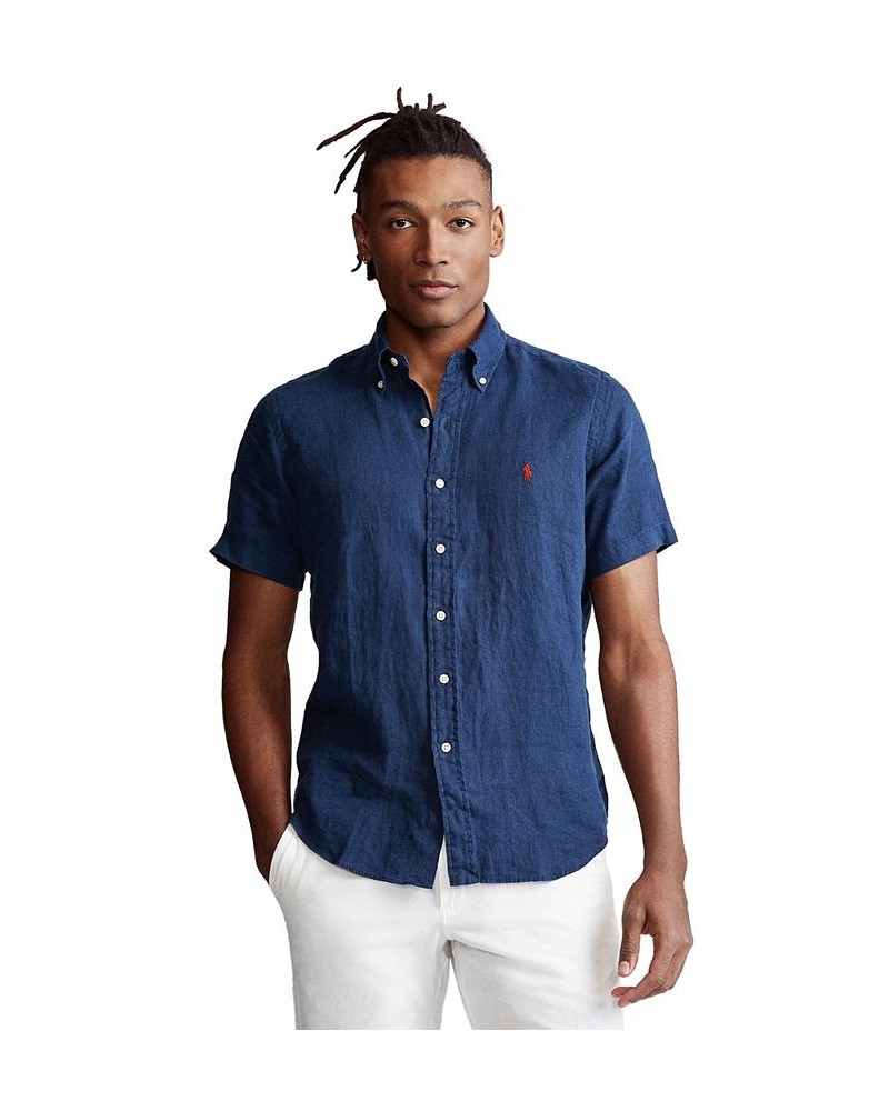 Men's Short-Sleeve Linen Button-Up Harbor Pink $52.65 Shirts