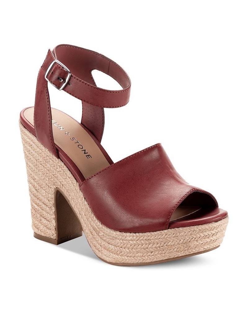 Fey Espadrille Dress Sandals Red $34.19 Shoes