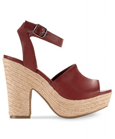 Fey Espadrille Dress Sandals Red $34.19 Shoes