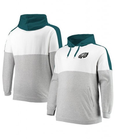 Men's Midnight Green, Heather Gray Philadelphia Eagles Big and Tall Team Logo Pullover Hoodie $26.40 Sweatshirt