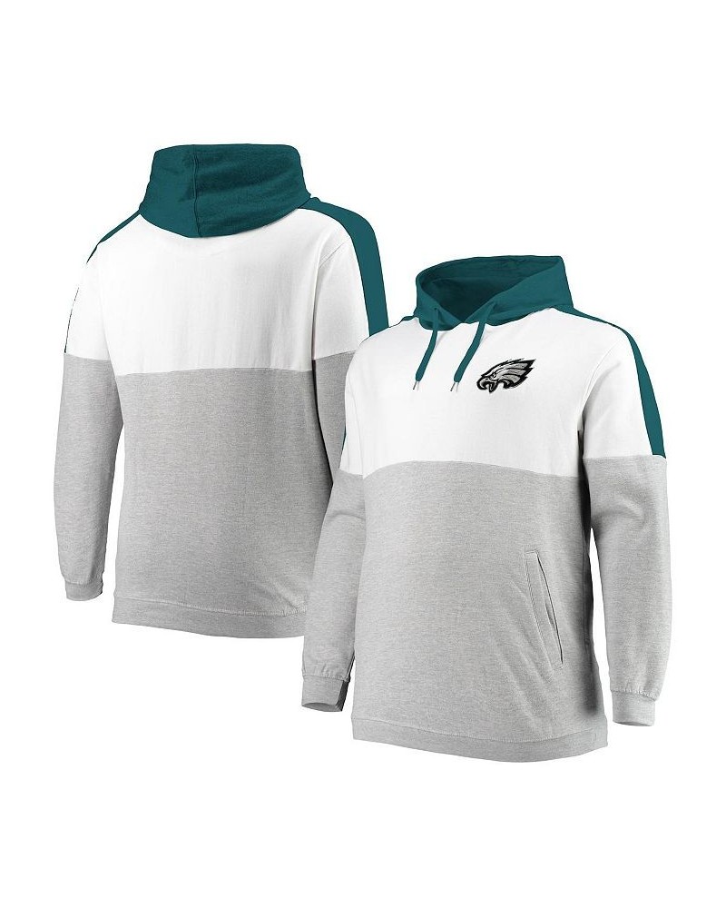 Men's Midnight Green, Heather Gray Philadelphia Eagles Big and Tall Team Logo Pullover Hoodie $26.40 Sweatshirt