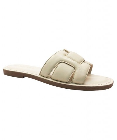 Women's Aiden Flat Sandals Tan/Beige $45.78 Shoes