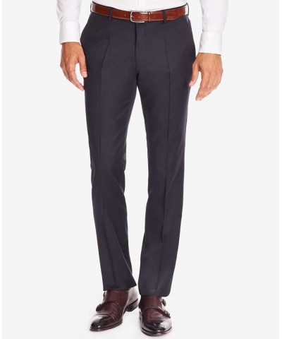 BOSS Men's Slim-Fit Virgin Wool Dress Pants Blue $62.22 Pants