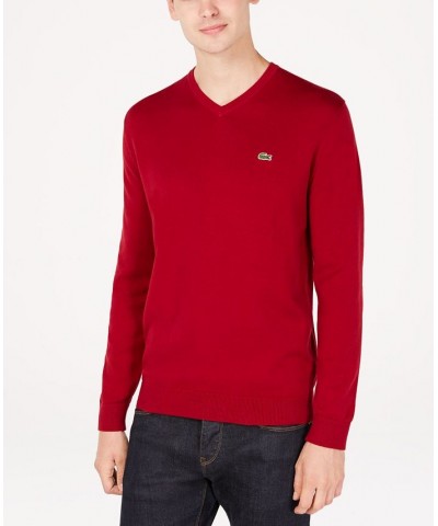 Men's V-Neck Sweater Red $29.58 Sweaters