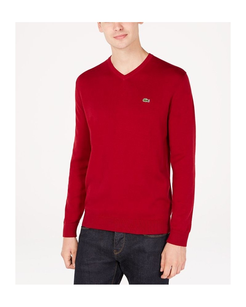 Men's V-Neck Sweater Red $29.58 Sweaters