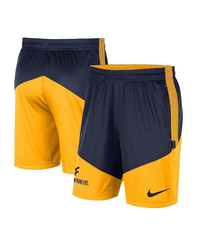 Men's Navy, Gold West Virginia Mountaineers Team Performance Knit Shorts $22.00 Shorts