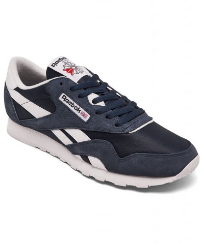 Men's Classic Nylon Casual Sneakers Blue $34.00 Shoes