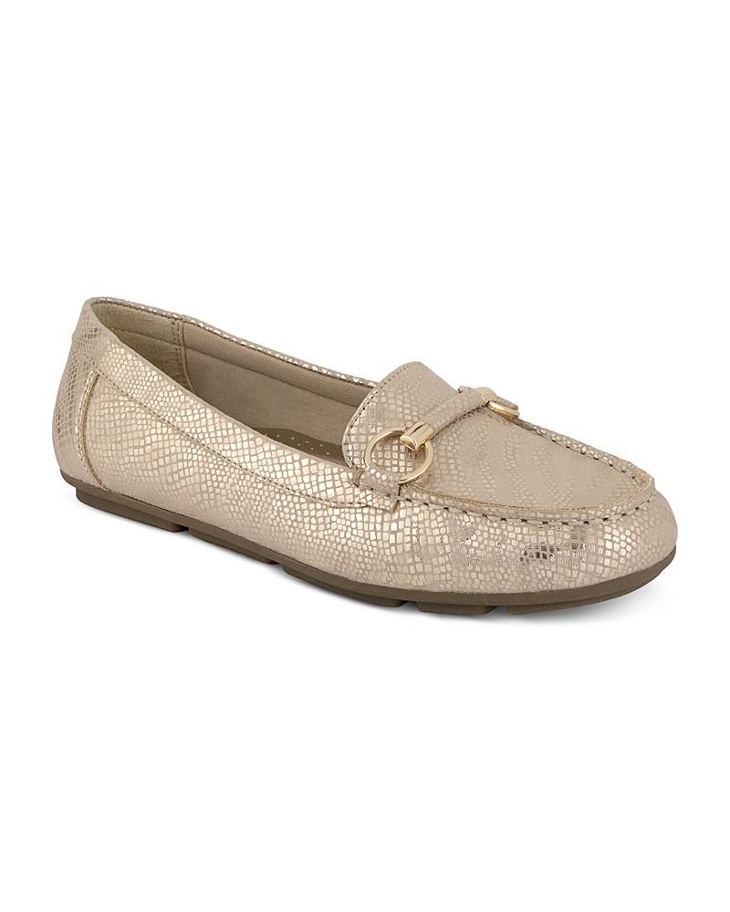 Kenleigh Driving Moccasin Loafer Flats Gold $29.19 Shoes