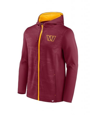 Men's Branded Burgundy, Gold Washington Commanders Ball Carrier Full-Zip Hoodie $45.04 Sweatshirt