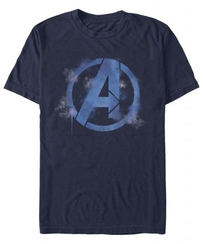 Men's Avengers Spray Logo Short Sleeve Crew T-shirt Blue $16.80 T-Shirts