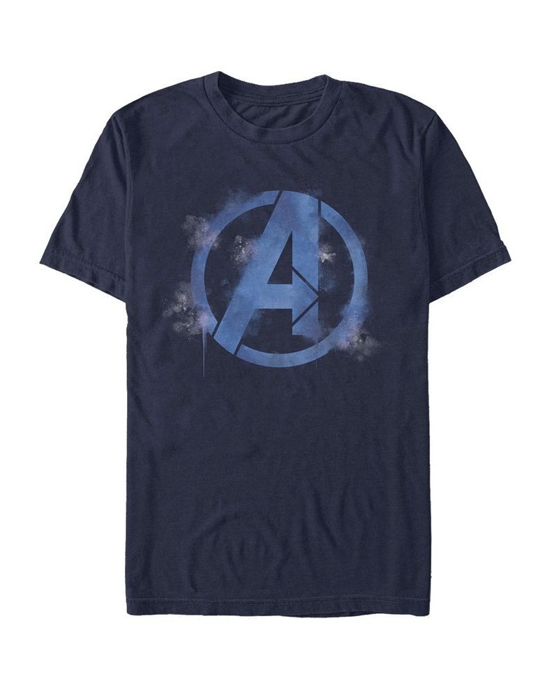 Men's Avengers Spray Logo Short Sleeve Crew T-shirt Blue $16.80 T-Shirts