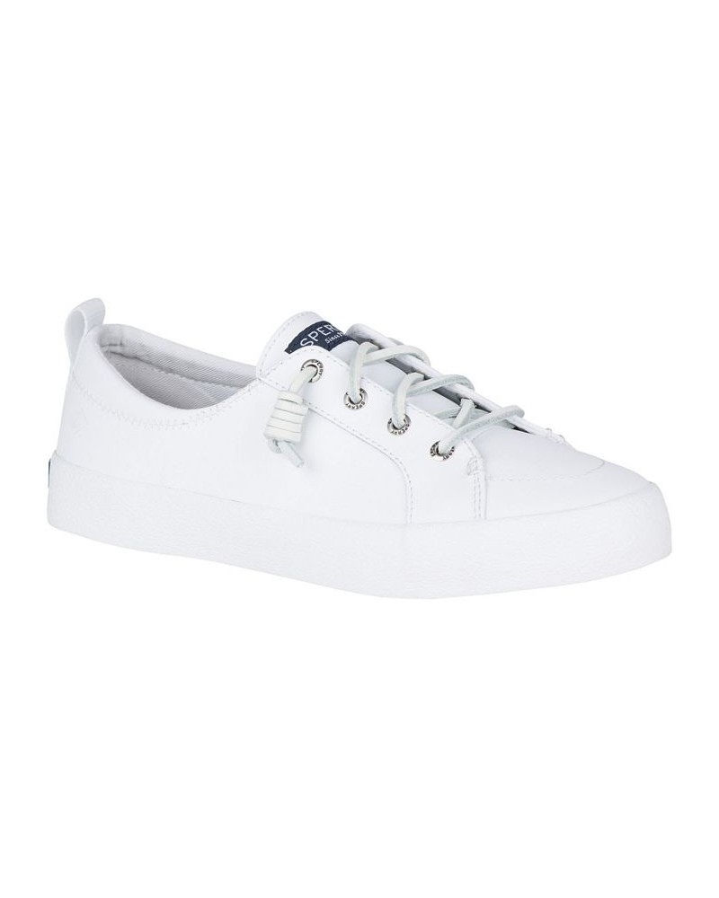 Women's Crest Vibe Leather Sneaker White $46.55 Shoes