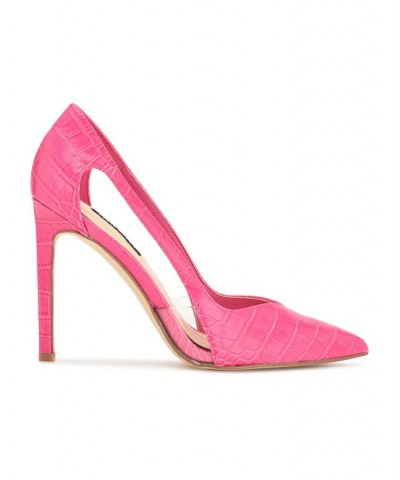 Women's Trivs Pointy Toe Stiletto Dress Pumps Pink $37.80 Shoes