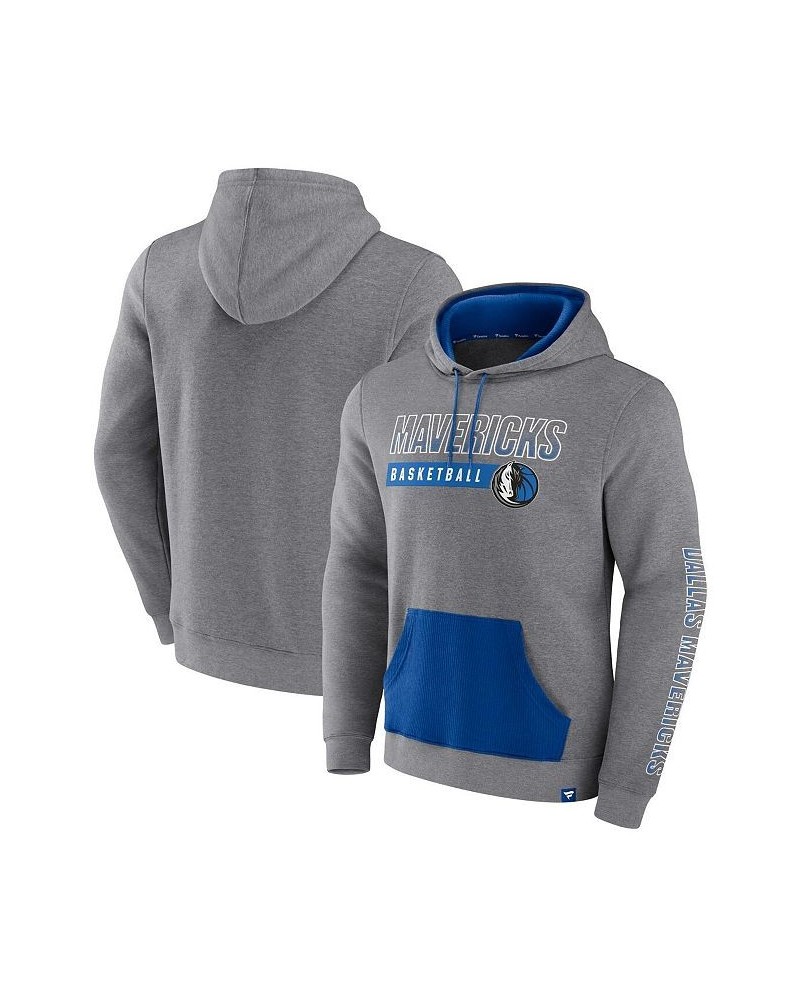 Men's Branded Heathered Gray Dallas Mavericks Off The Bench Color Block Pullover Hoodie $25.42 Sweatshirt