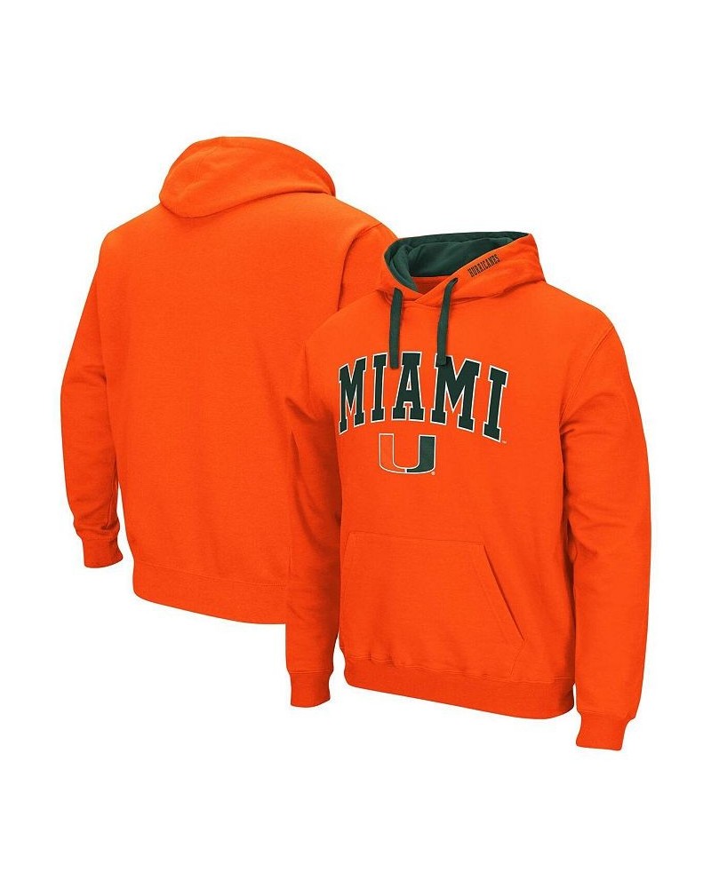 Men's Orange Miami Hurricanes Big and Tall Arch & Logo 2.0 Pullover Hoodie $29.40 Sweatshirt